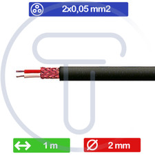 Cavo schermato 2x0,05 mm2, 1