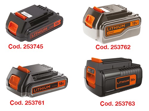 Batterie 18v litio - b+d,