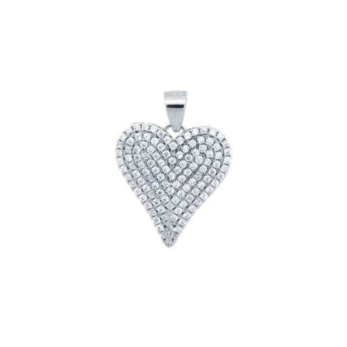 Ciondolo cuore set - zirconi, in