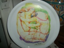 GIORGIO MICHETTI PIATTO VASSOIO CERAMICA OPERA PITTORICA COPPIA ABBRACCIO  CM 28