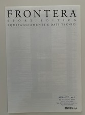 BROCHURE EQUIPAGGIAMENTI DATI TECNICI OPEL FRONTERA SPORT Italiano Ed. 3/97