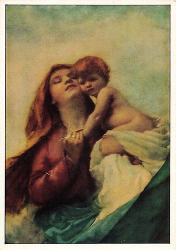 Vecchia cartolina madonna con - madonna,