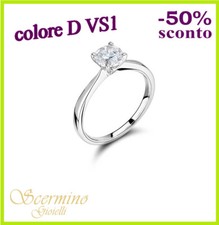 ANELLO SOLITARIO ORO BIANCO