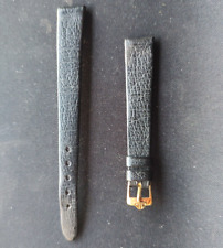 Original Leather Band Jaeger LeCoultre 12mm with 8mm Yellow Gold Plated Buckle