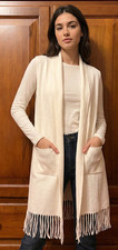 Gilet Lungo Bianco con Frange