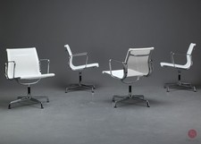 Vitra Aluminium chair EA 108 sedia da visita sedia da ufficio con rivestimento in rete bianca