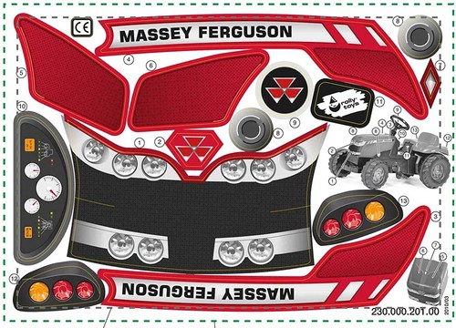 Adesivo rolly toys kid massey - adesivo,
