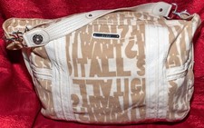 Borsa Guess, usata, 100% cotone con inserti e manico in pelle, cm 46x33x15