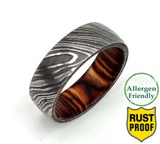 Anello Acciaio Damascato