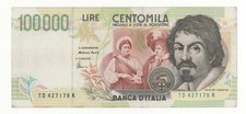100000 LIRE CARAVAGGIO II°