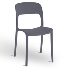 Sedia Alice in plastica impilabile colore grigio modello comfort