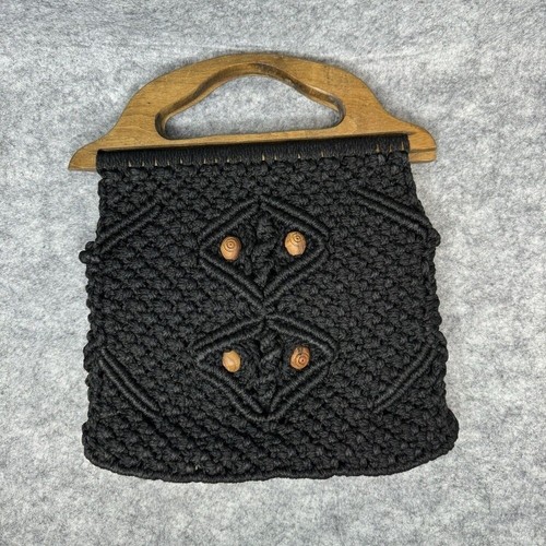 Borsa mano macramè - borsa, nera