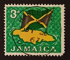 Francobolli Giamaica Bandiera Isola 3d Mi 223 Sc 221 Yv 228 1964