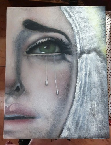 Dipinto olio madonna maria - ad,
