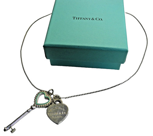 Collana chiave cuore - , blu
