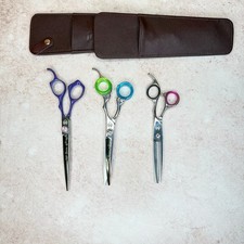 Freebird Set di cesoie per toelettatura: 6 diradamento, 7 dritte, 6,5 custodia curva