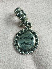 PANDORA Sterling "Loving Aunt White CZ Dangle " Bead Charm