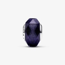Charm Pandora Vetro di Murano Notte Stellata Blu 792984C00 Argento Ciondolo