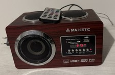 RADIO FM SISTEMA MULTIMEDIALE LETTORE USB SD AUX LEGNO VINTAGE MAJESTIC AH 173
