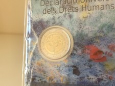 Coincard 2 Euro Diritti Umani Andorra 2018 Originale Folder BU UNC FDC Ufficiale
