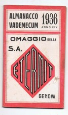ALMANACCO 1936 OMAGGIO ETERNIT VADEMECUM - BEVILACQUA & SOLARI GENOVA