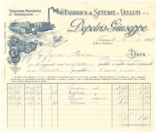 1908 TORINO Galleria Subalpina - Giuseppe DEPETRIS Fabbrica Seterie *Fattura (2)