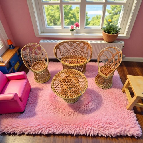 Fan back barbie - vimini, rattan