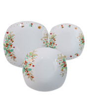 Omniacasa Pungiquadro – Servizio Piatti 18 pz Natalizi Quadrati per 6 Persone