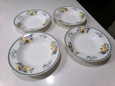 WEDGWOOD CITRONS LOTTO DI 4 ZUPPIERE BORDATE 8 POLLICI