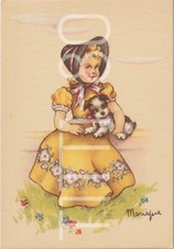 MARIAPIA MARIA PIA BAMBINA CON CANE E BEL VESTITO