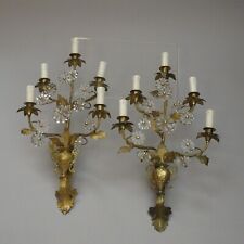 Applique antiche in bronzo e fiori in vetro