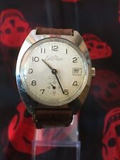 Originale PERSEO Incabloc 17 Jewels-36mm-con data-orologio ferrovia Italia-funzionante!!!