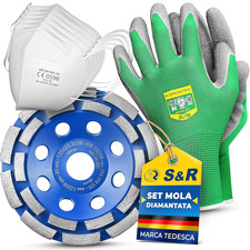 Set Mola a Tazza per Smeriglitrice: 1 Tazza Diamantata 125 X 22,23 Mm per Cement