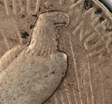 1923-S $1 dollaro della pace VAM-1R doppio e triplo scontro punte aquila spalla - D6751