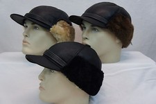 Vera pelle di Pecora Montone Elmer Fudd Pelliccia Aviator Caccia Marine Cappello