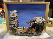 natività  presepe artigianale allestito  in un quadro