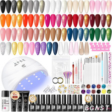 Kit Unghie Semipermanente Completo Ricostruzione + Lampada 20 Colori Smalto 52Pz