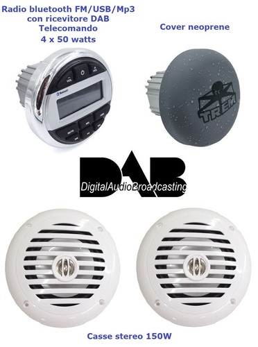 Radio stereo barca marino dab - stereo,
