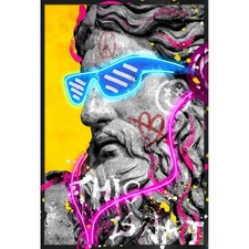 PALAIS ROYAL Quadro Dipinto a Mano su Tela con LED Zeus 80x120cm