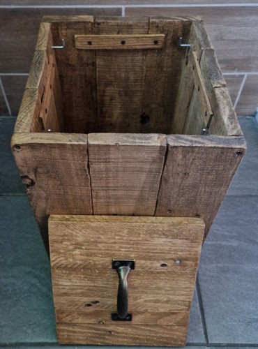 Pattumiera rustica legno - pattumiera, in