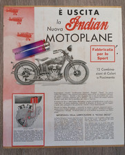 INDIAN MOTORCYCLE MOTOPLANE-SCOUT PONY. RARISSIMO DEPLIANT ITALIANO ORIGINALE!!!