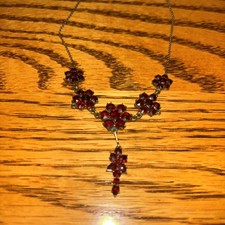 Collana goccia granato vintage