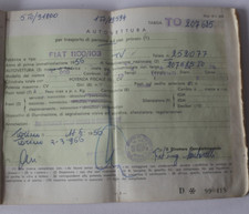 libretto di circolazione Fiat