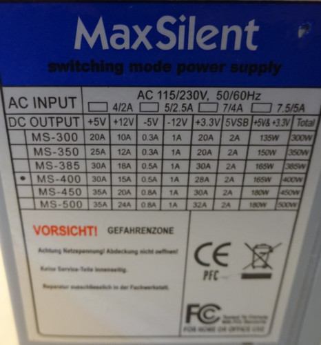 Alimentatore maxsilent 400 - alimentatore, ms-400