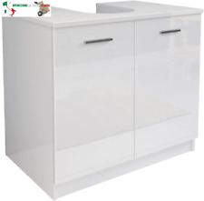 Base ERA113BILU Mobile Copricolonna Sottolavabo in Kit da Montare con 2 Ante Bia
