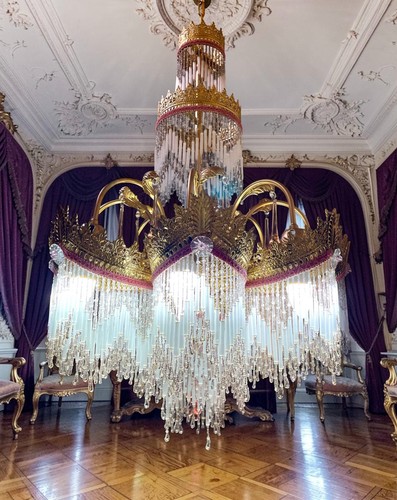 Grande lampadario liberty con