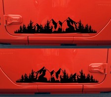 Set 2 Decalcomanie Vinile Montagne e Foreste V5 | Coppia Specchi Campeggio Escursionismo Camper