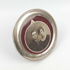 antica CORNICE PORTAFOTO in METALLO COLOR ARGENTO STILE LIBERTY BAROCHETTO 900