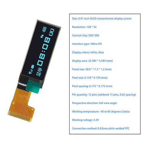 128 32 15p - 15p, ssd1306