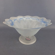 Centrotavola Alzata Portafrutta Vetro Opalino Sfumato Casa Bianca Vintage 1990